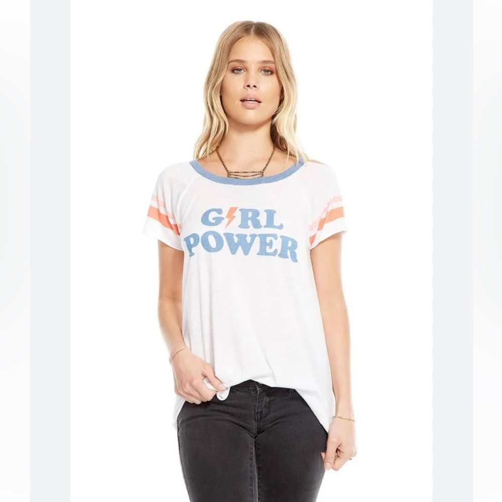 Chaser Girl Power White Tee by Chaser-M